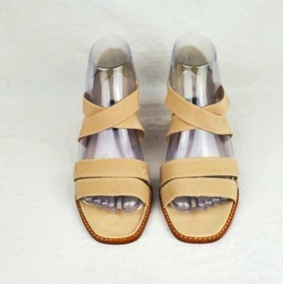 Stuart Weitzman cream strapy heel sandals leather sole size 7.5 - Picture 10 of 11